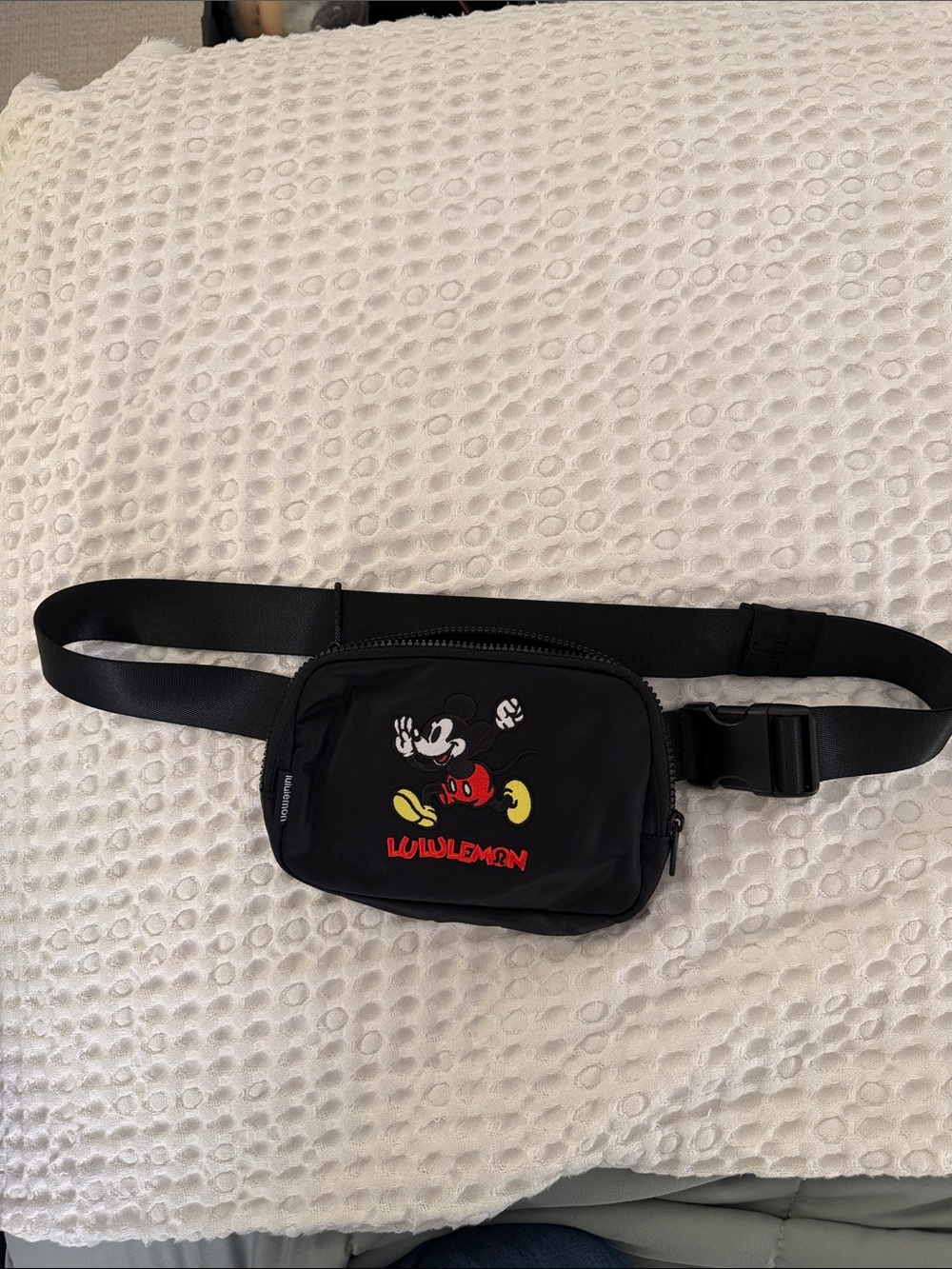 lululemon athletica Black Mickey Mouse Waist Pack with Red and Yellow Accents